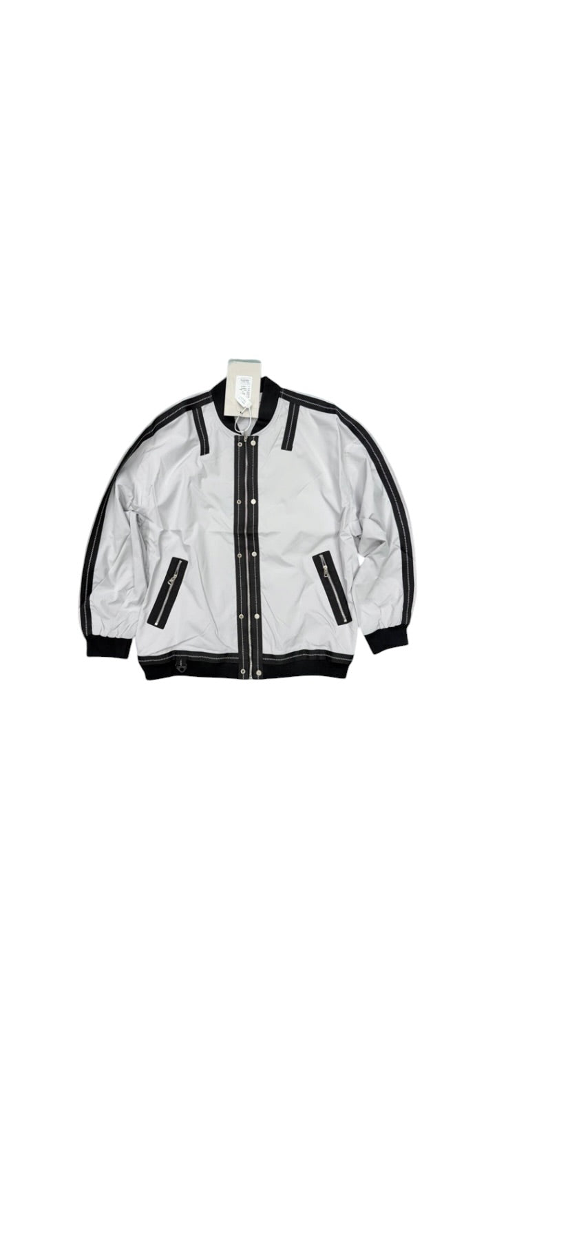 White Contrast Bomber