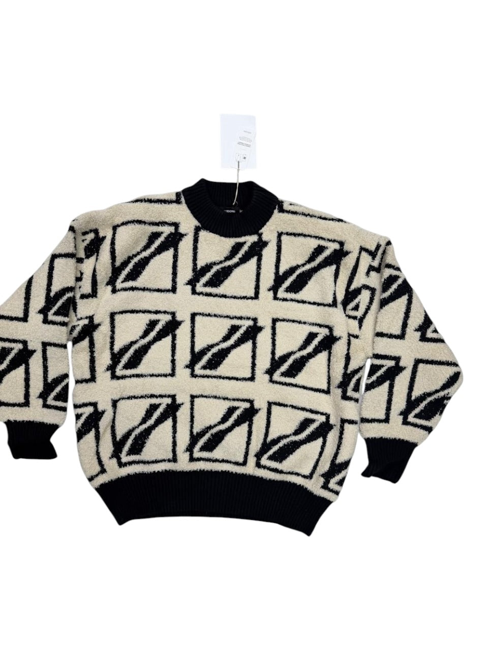 We11done Cream Monogram Sweater